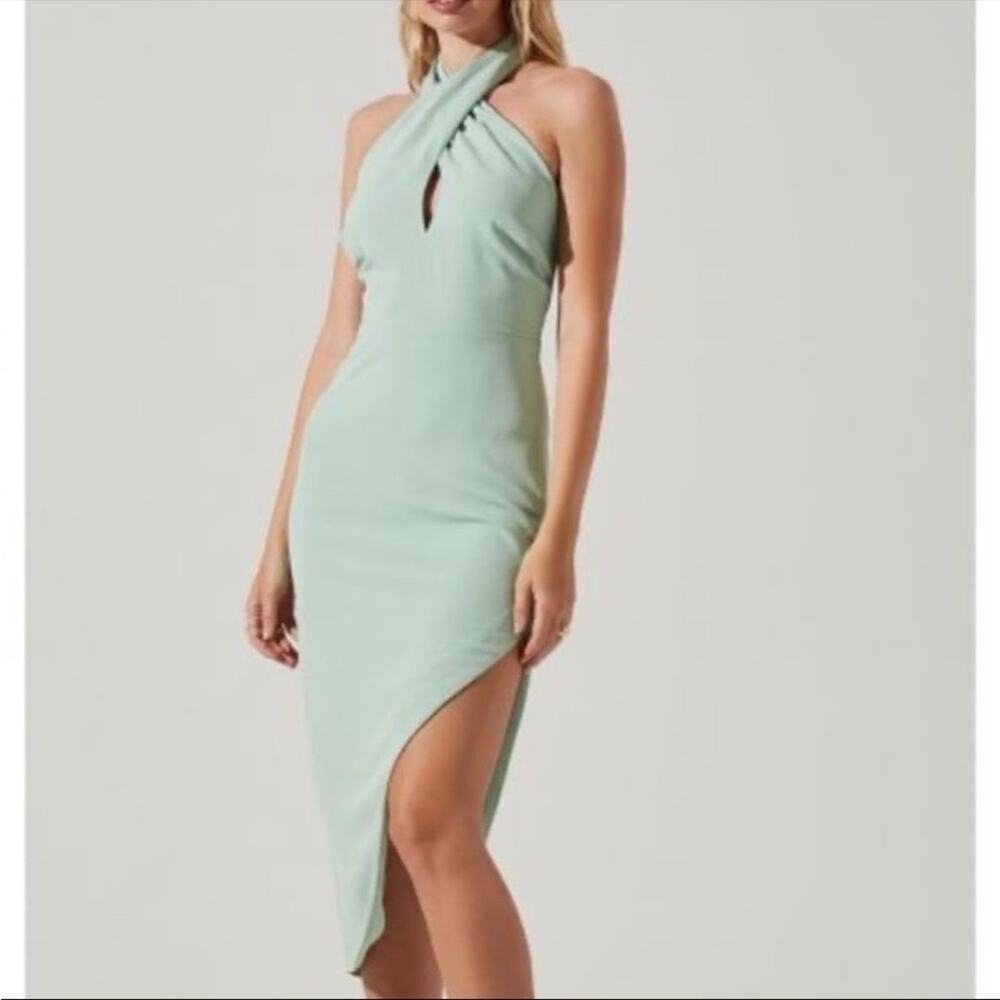 NEW • Astr Jodie Dress Asymmetrical Crisscross Strap • backless • Wedding Guest